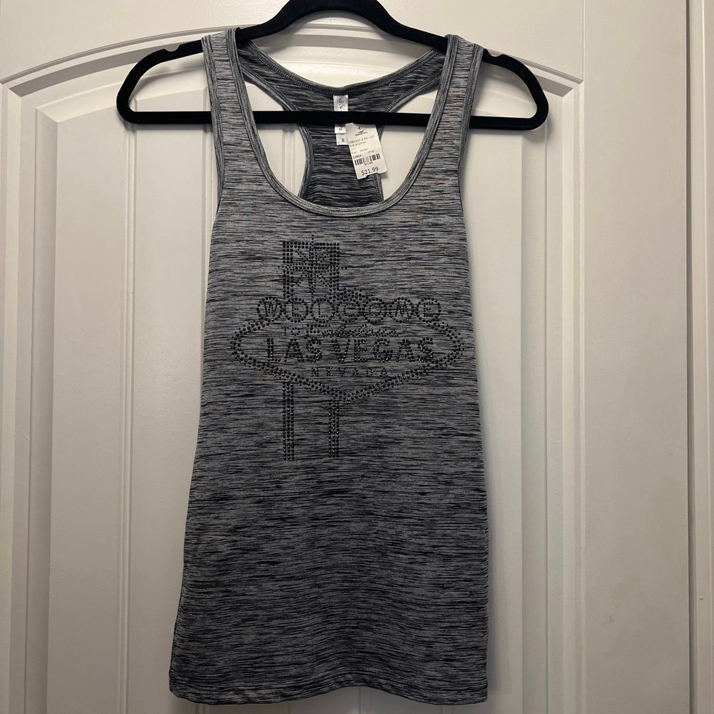 NWT Reserved Women’s Las Vegas Pullover Racerback Tank Top Size S Gray Black‎